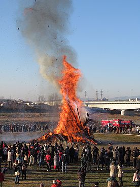 タケ、どんど焼き、サイト