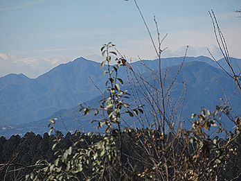 滝子山(1590m)と、その北方の山